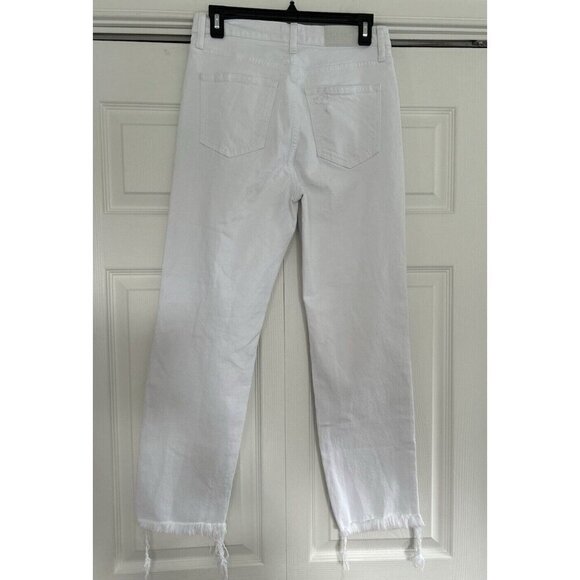 Pistola Charlie High Rise Classic Straight Ankle Deconstructed Optic White Sz 26 - Picture 3 of 13